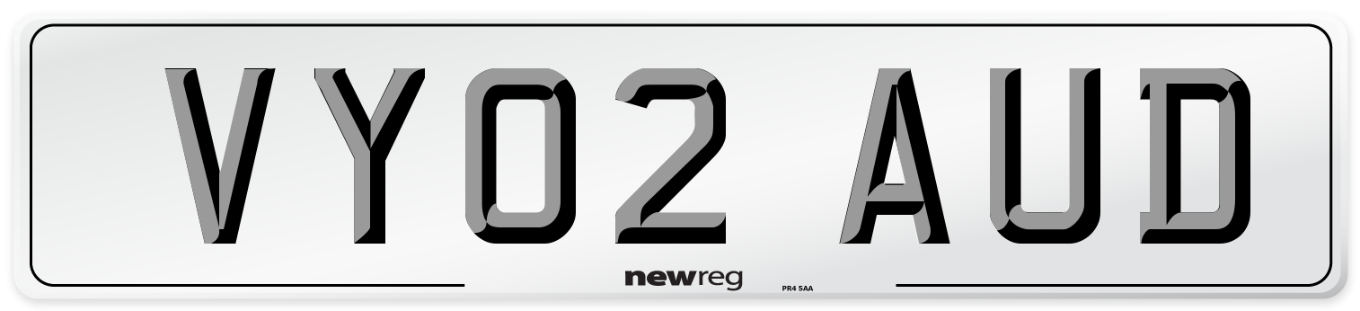 VY02 AUD Number Plate from New Reg